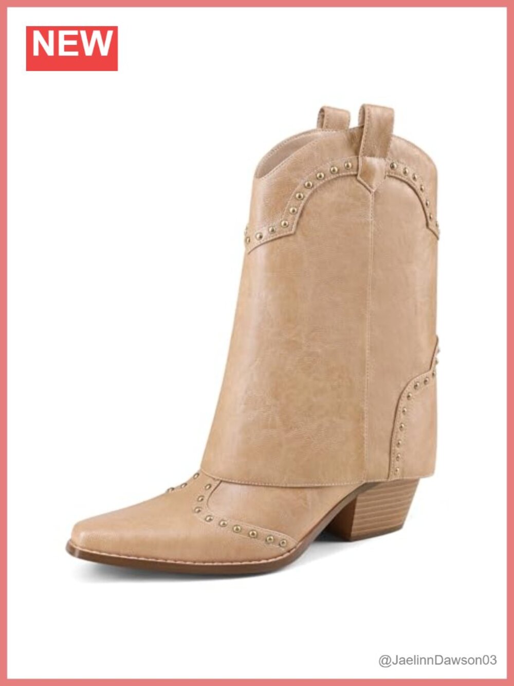 Shark Toe Fold Over Cowboy Boots Faux Leather Snip Toe Ankle Western Boots